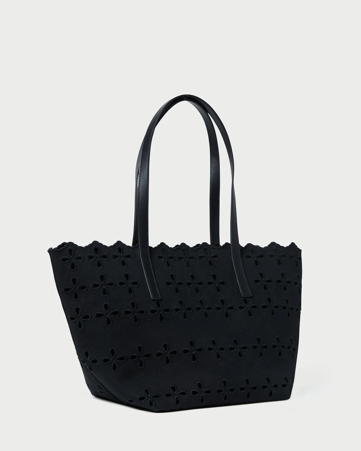 Easton Black Embroidered Canvas Tote