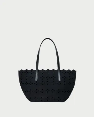 Easton Black Embroidered Canvas Tote
