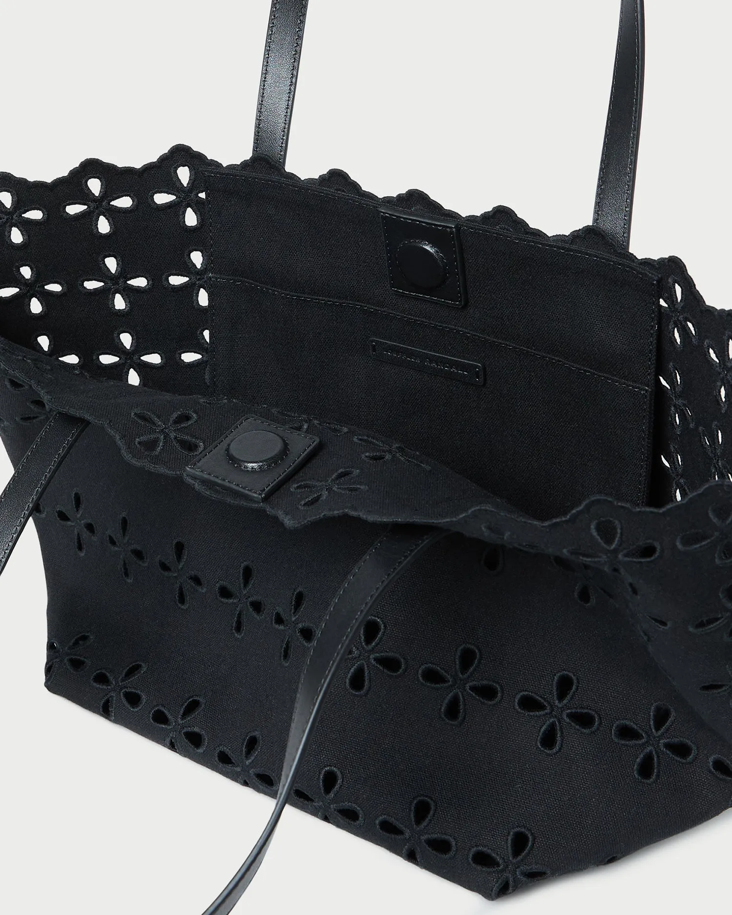 Easton Black Embroidered Canvas Tote