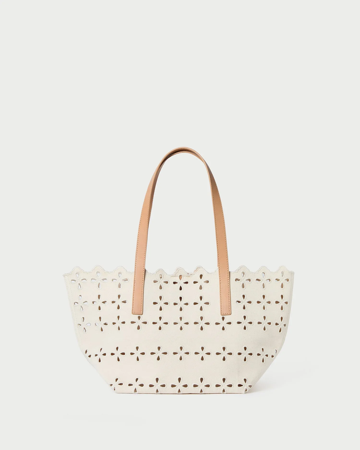 Easton Natural Embroidered Canvas Tote
