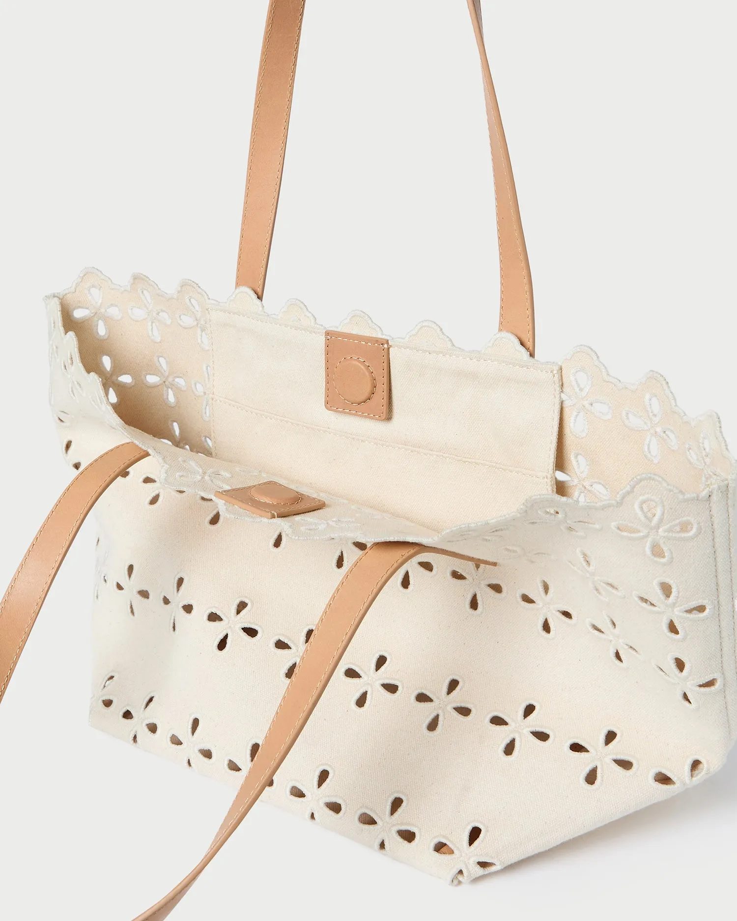 Easton Natural Embroidered Canvas Tote