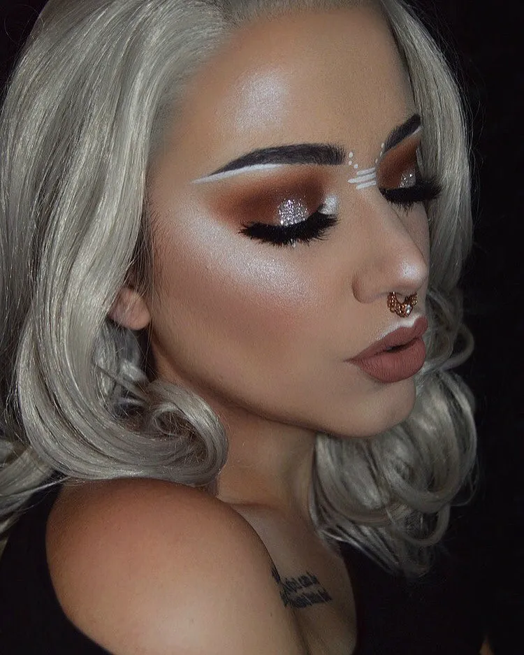 Emilia -  Silver Grey Shoulder Length Synthetic Lace Front Wigs