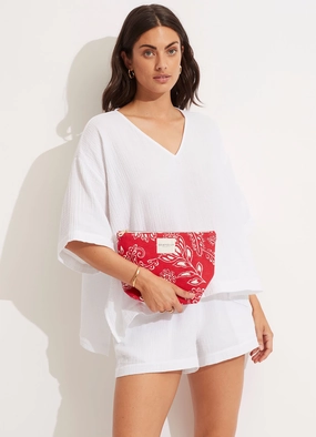 Folklore Canvas Pouch - Chilli Red