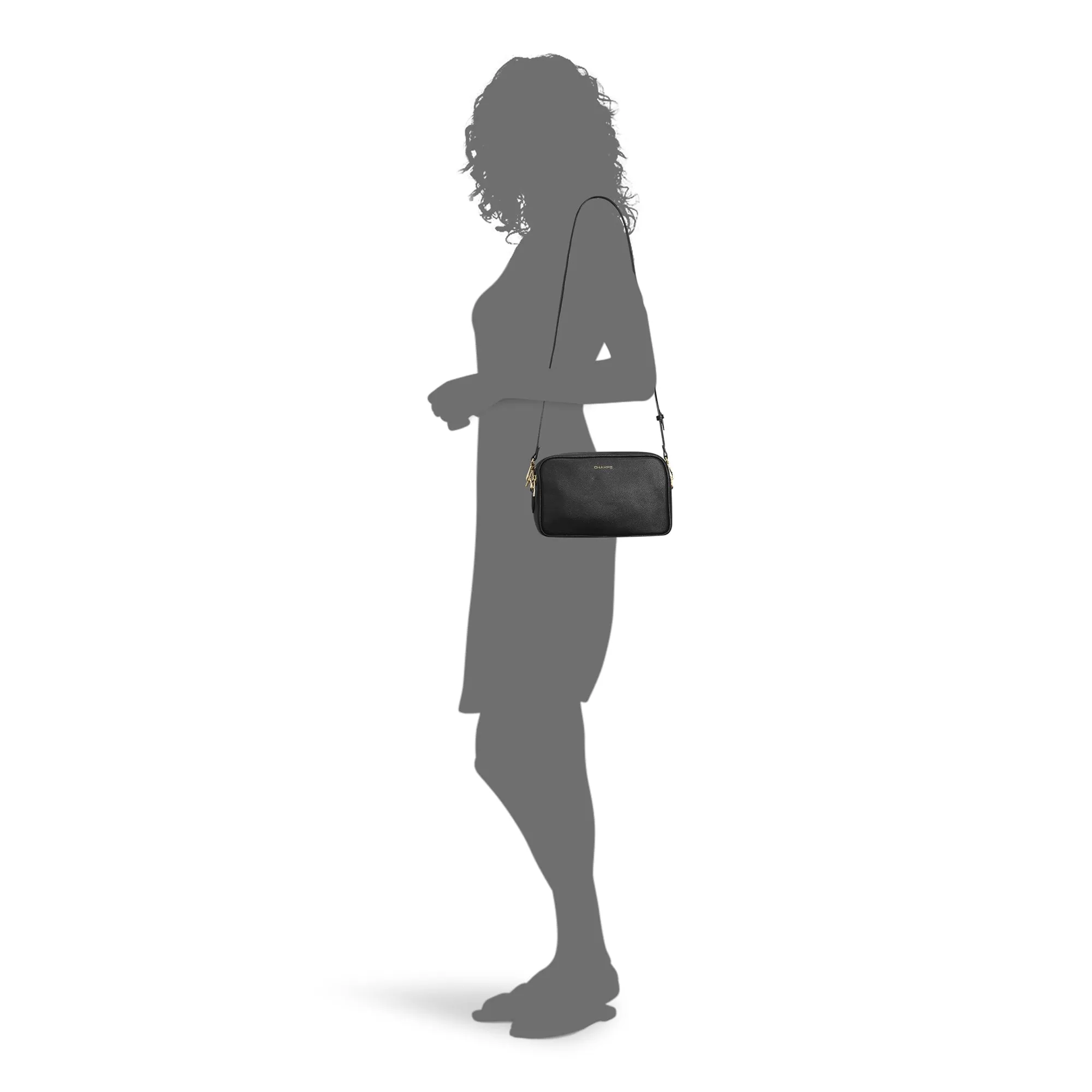 Gala / Leather Double-Zip Shoulder Bag *Drop Ship*