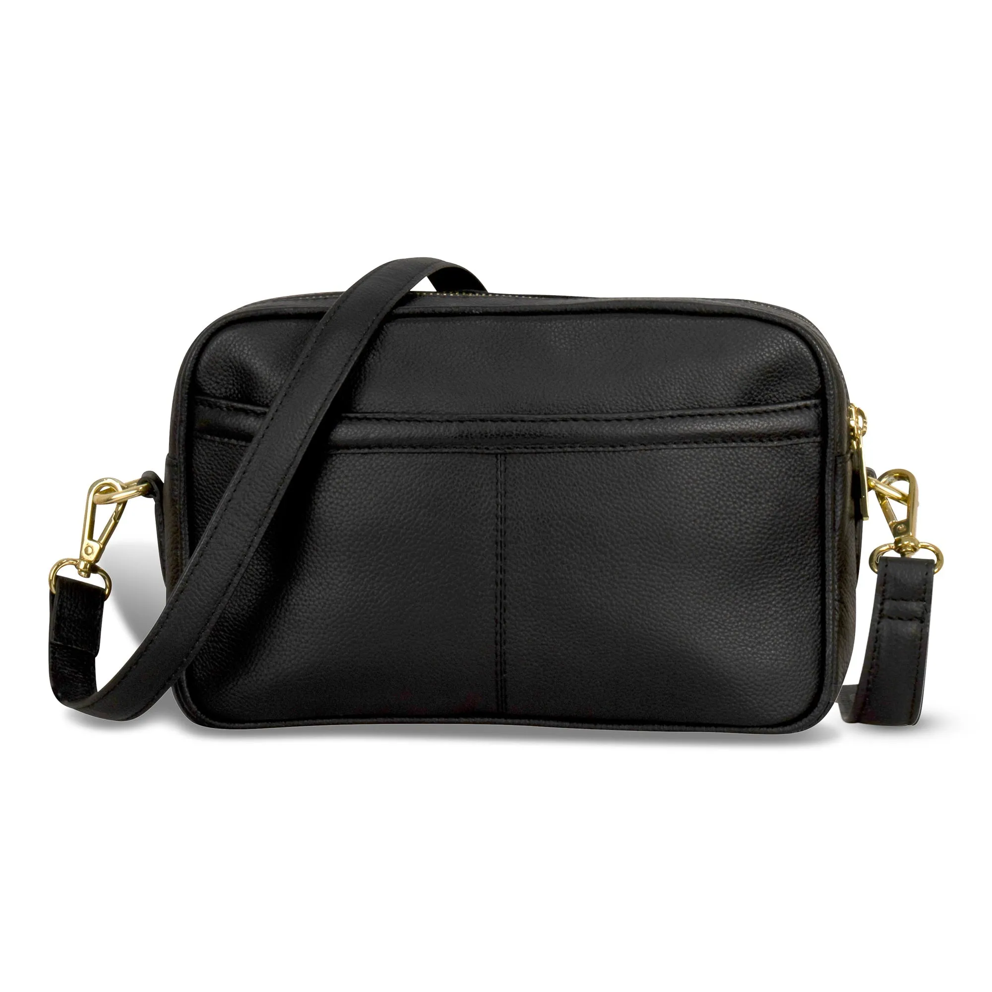 Gala / Leather Double-Zip Shoulder Bag *Drop Ship*