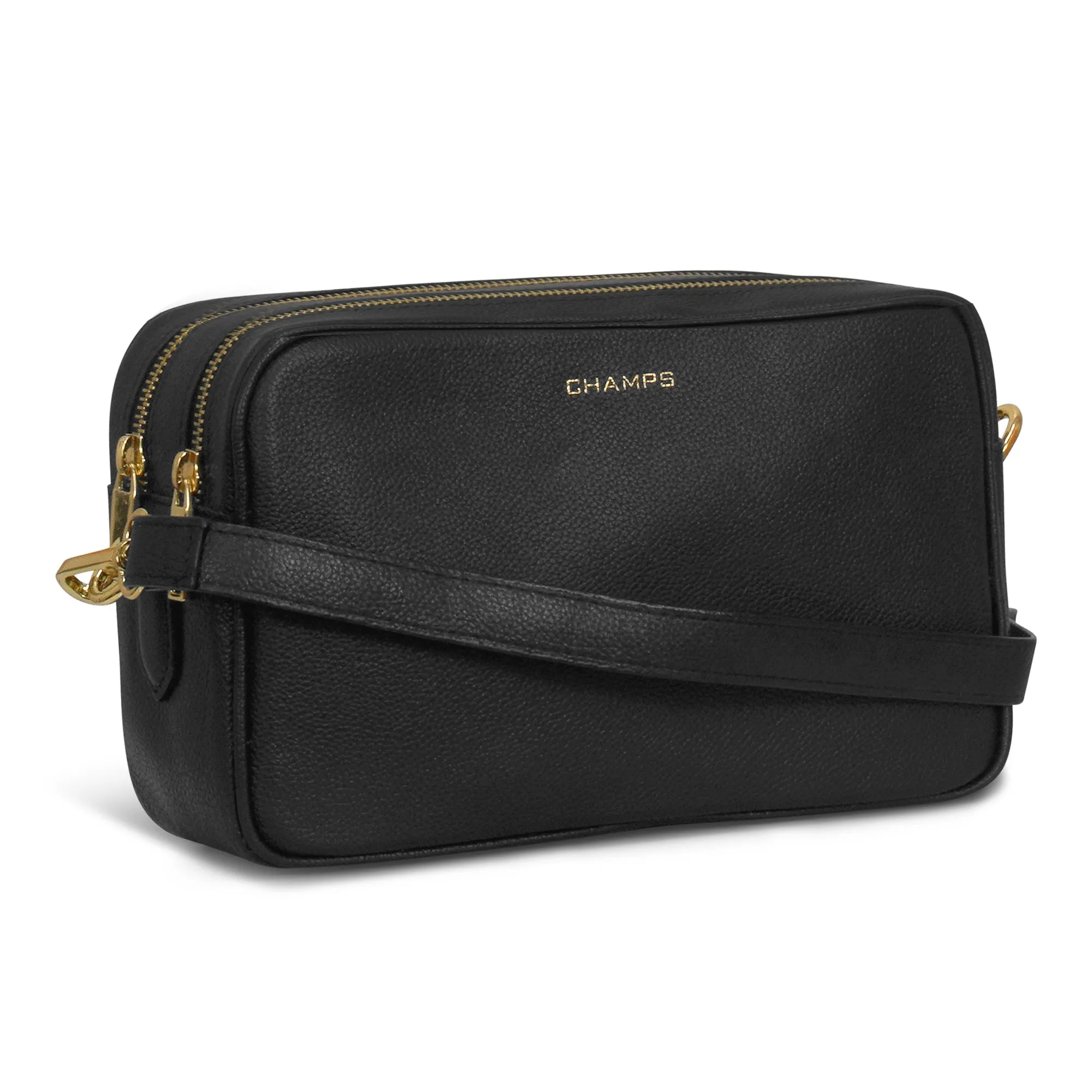 Gala / Leather Double-Zip Shoulder Bag *Drop Ship*