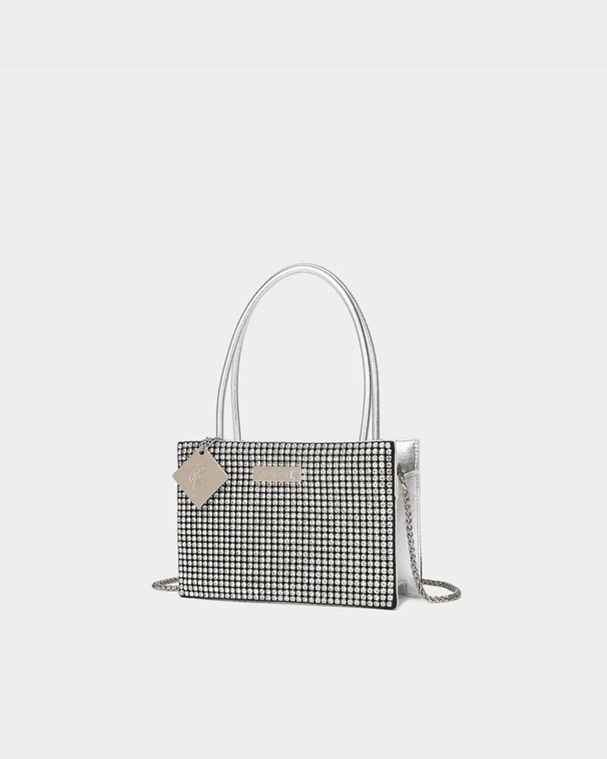 Glitter Shoulder Bag in Silver