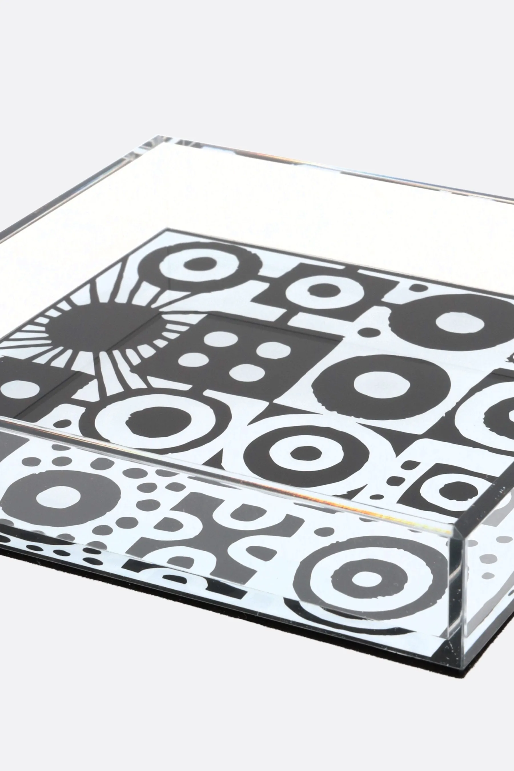 graphic print plexiglass vide poche plate