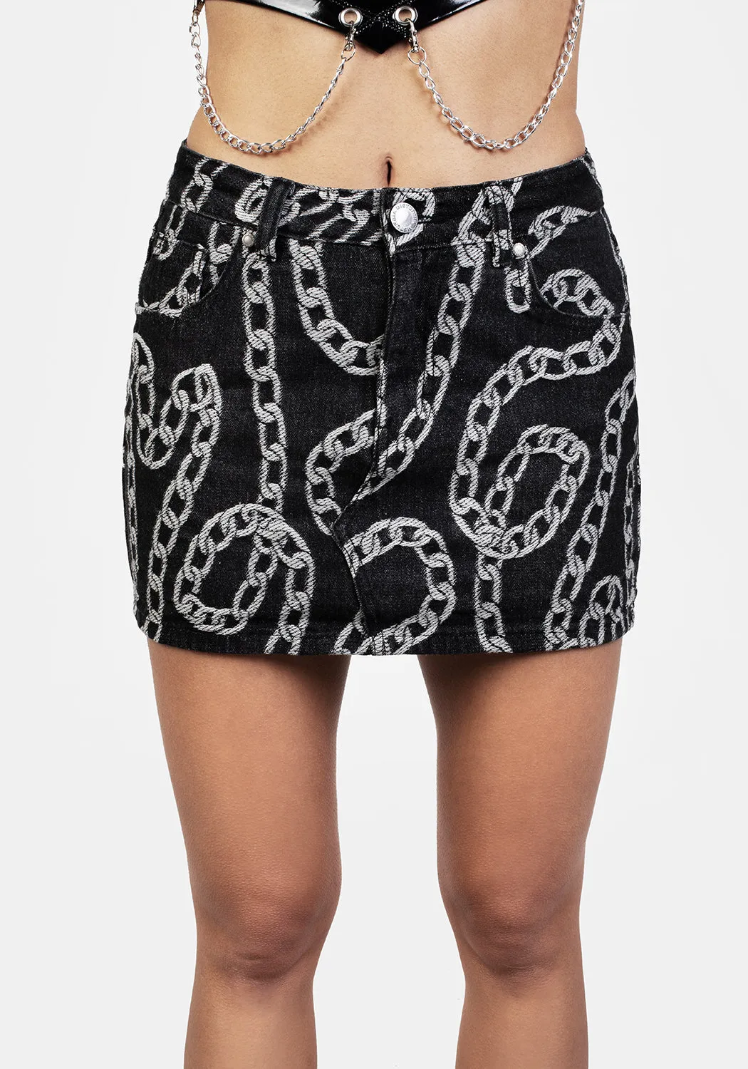 GROUNDED LOW RISE DENIM MINI SKIRT