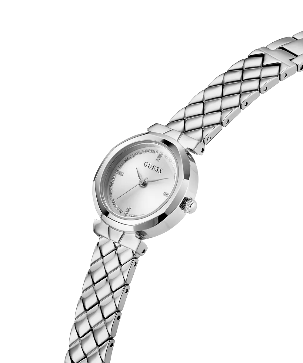 GUESS Ladies Silver Tone Analog Watch