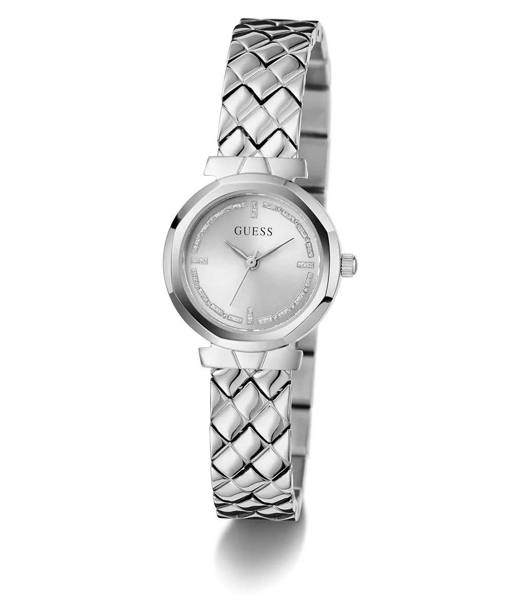 GUESS Ladies Silver Tone Analog Watch
