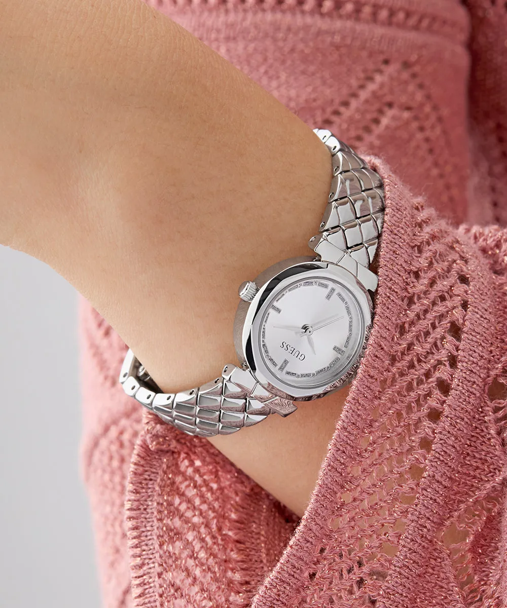 GUESS Ladies Silver Tone Analog Watch