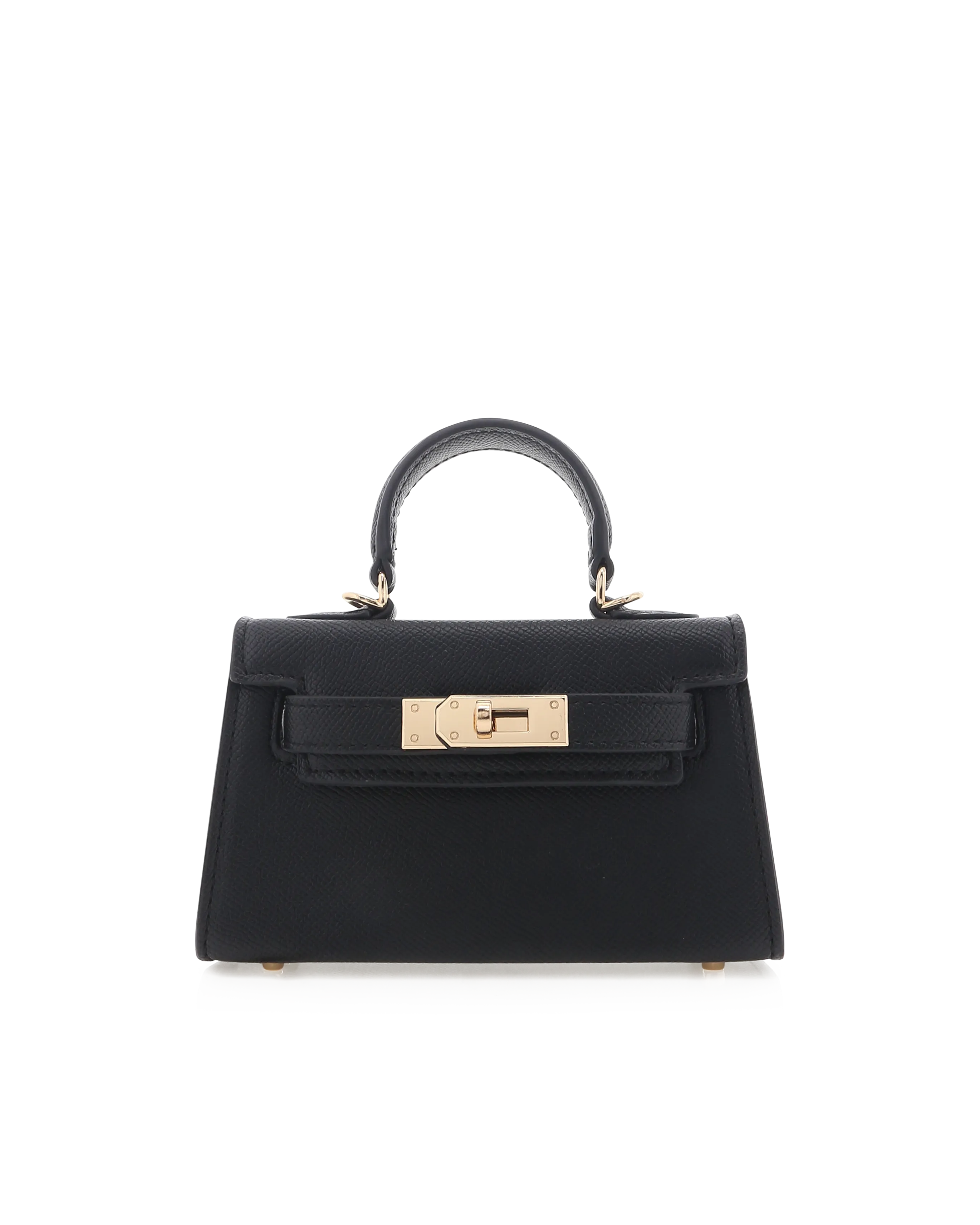 HARIETTE MINI HANDLE BAG - BLACK SAFFIANO