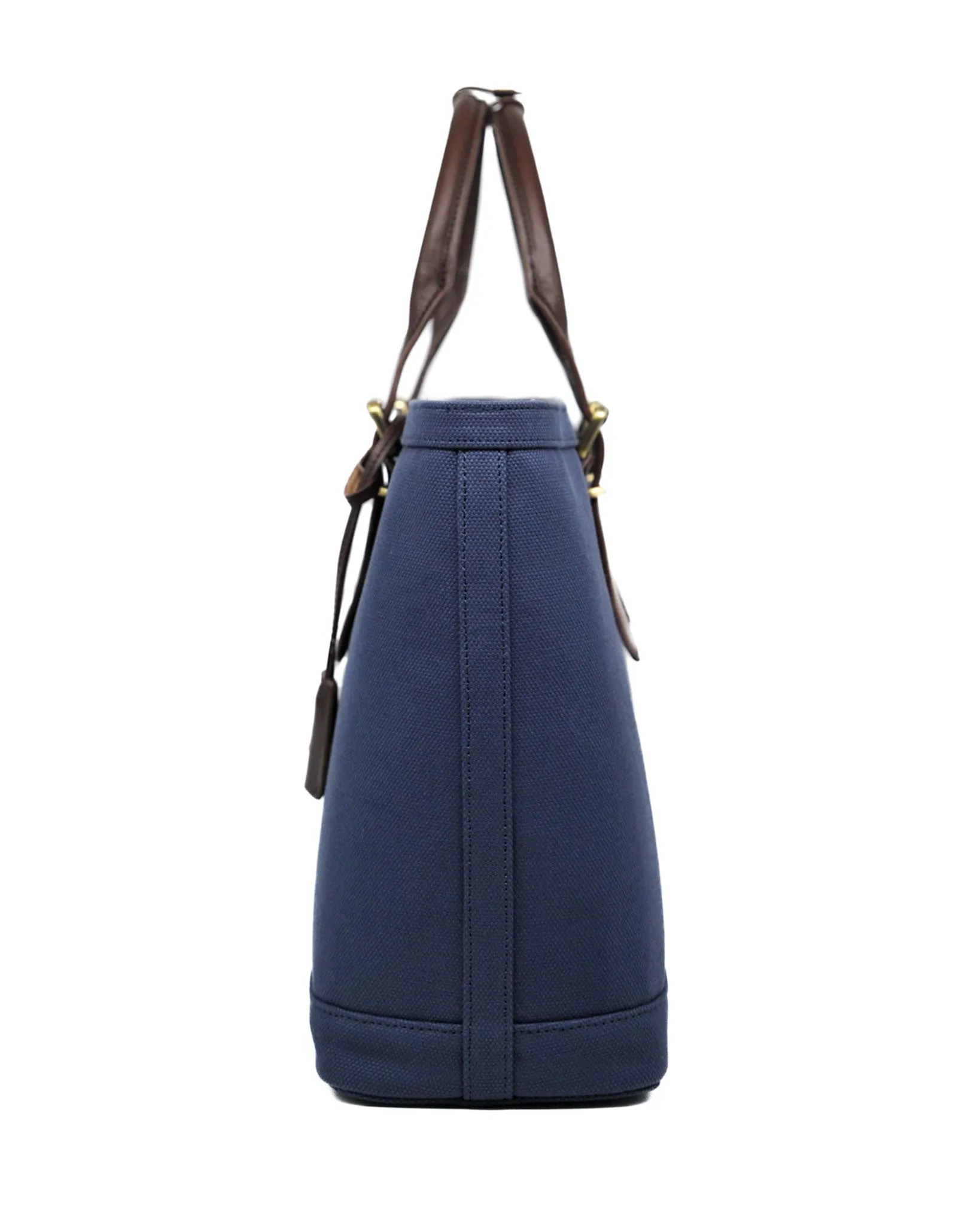 Heavy-Weight Canvas Traveller Tote (Navy/ Dark Choco)