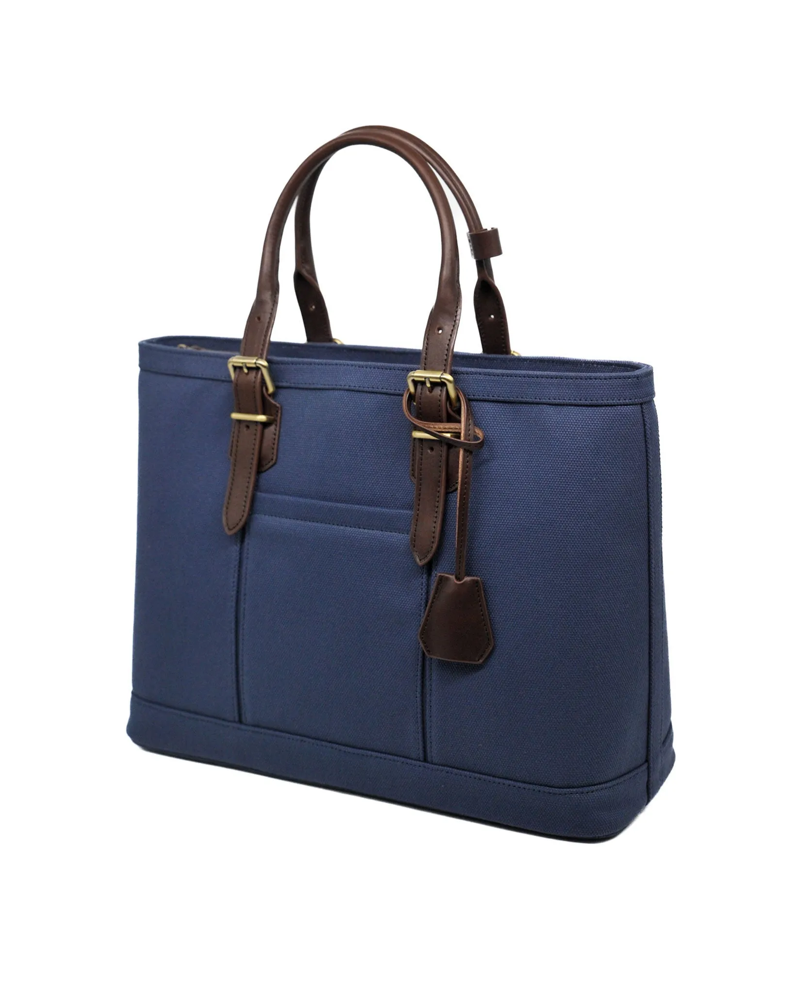 Heavy-Weight Canvas Traveller Tote (Navy/ Dark Choco)