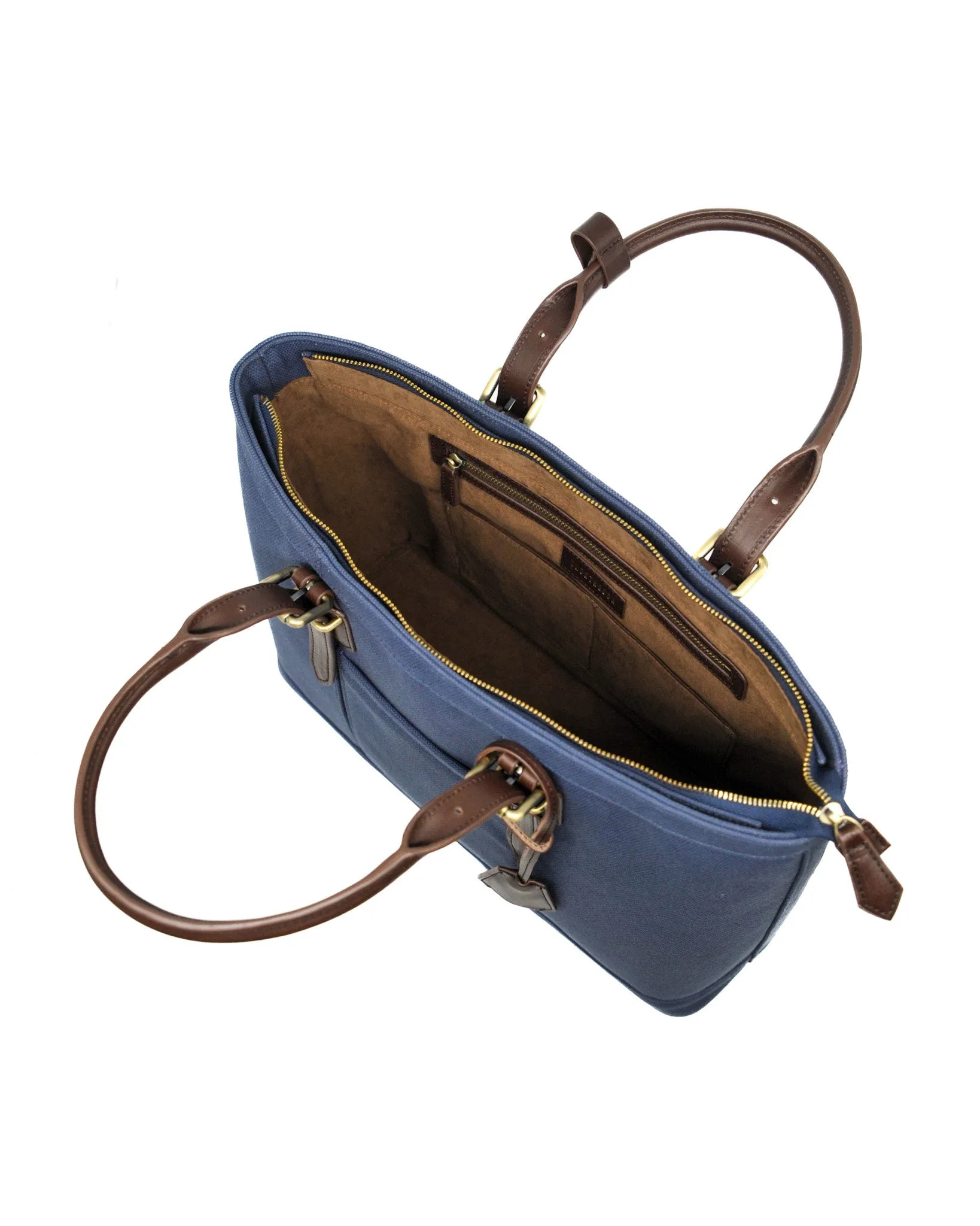 Heavy-Weight Canvas Traveller Tote (Navy/ Dark Choco)
