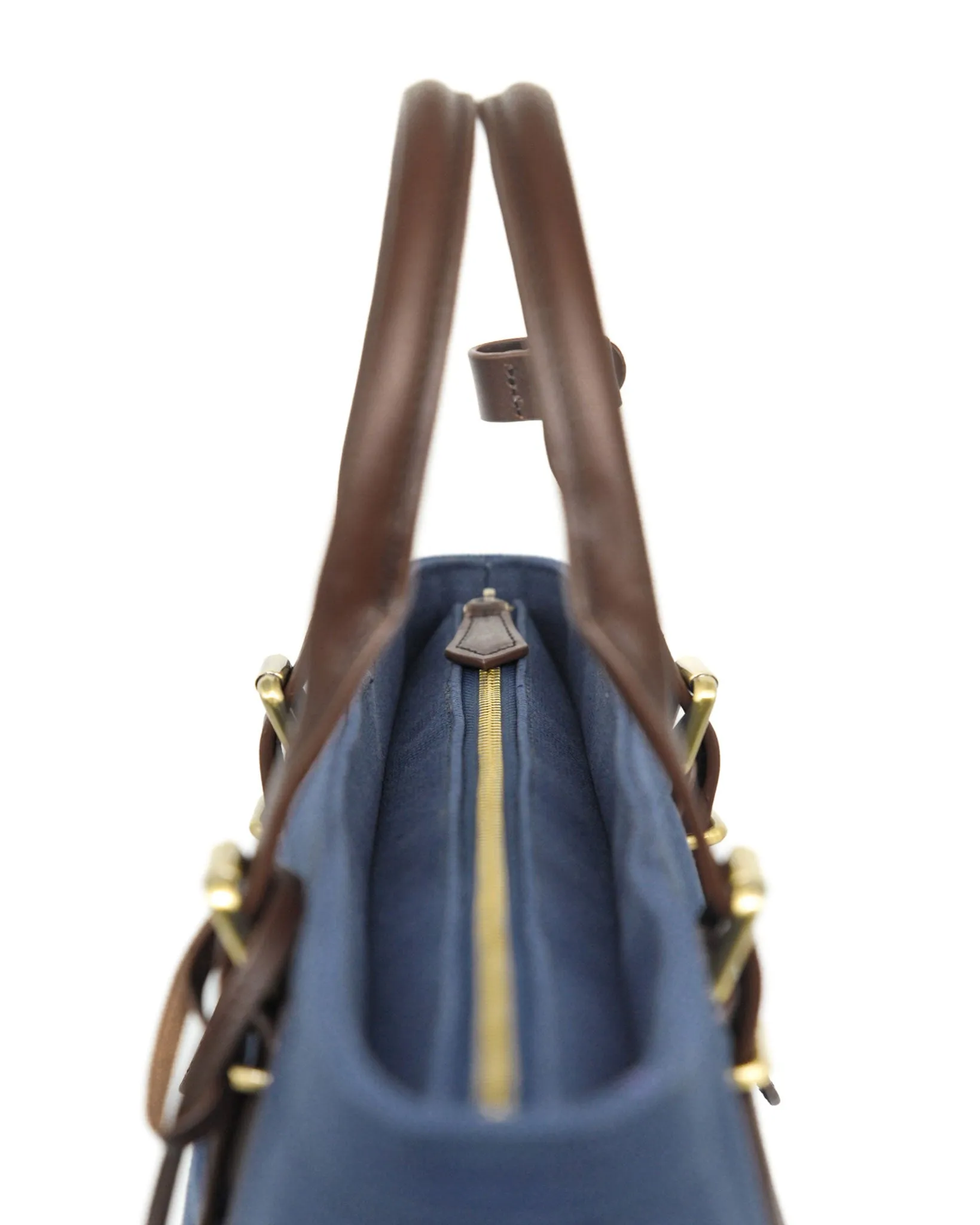 Heavy-Weight Canvas Traveller Tote (Navy/ Dark Choco)