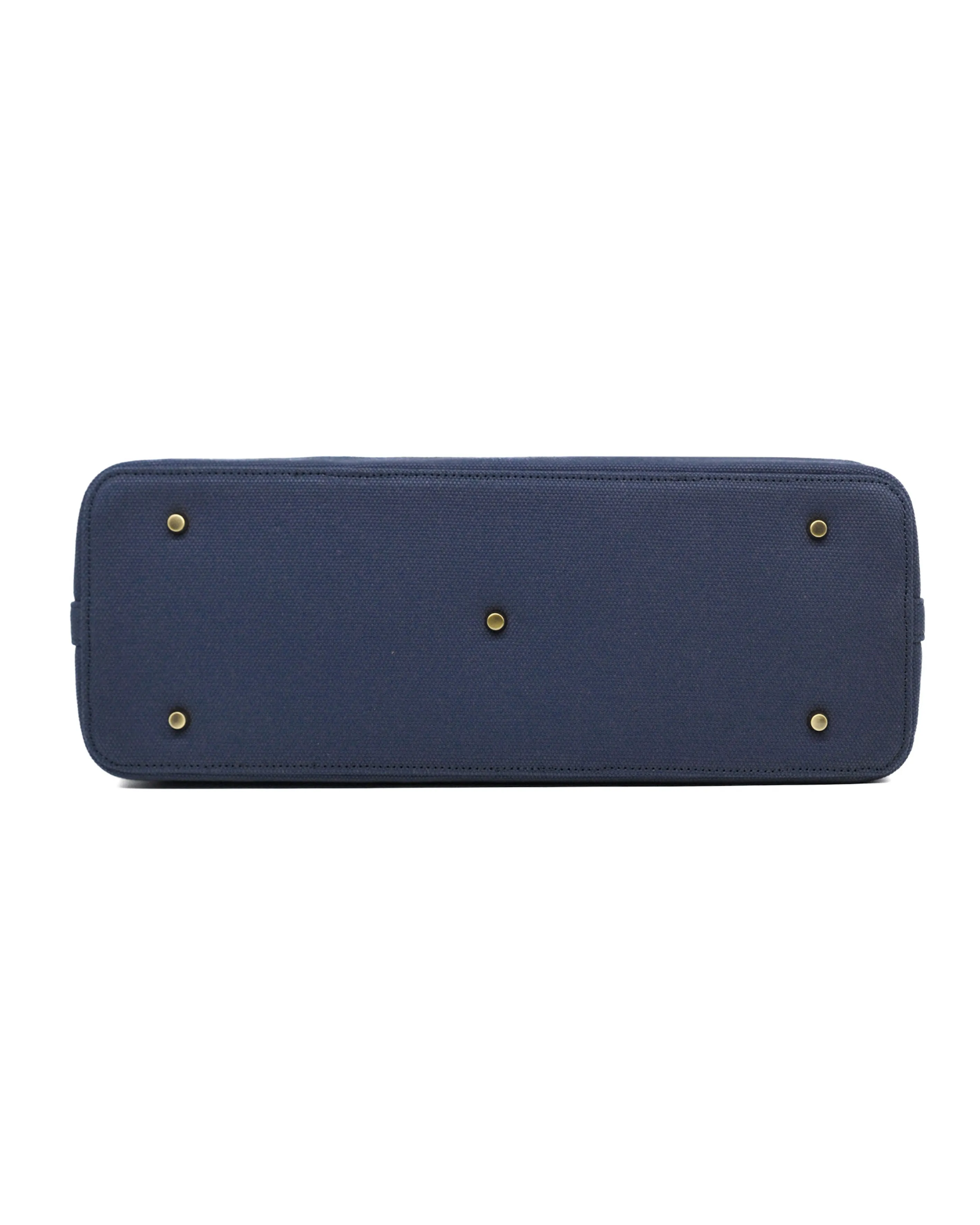 Heavy-Weight Canvas Traveller Tote (Navy/ Dark Choco)