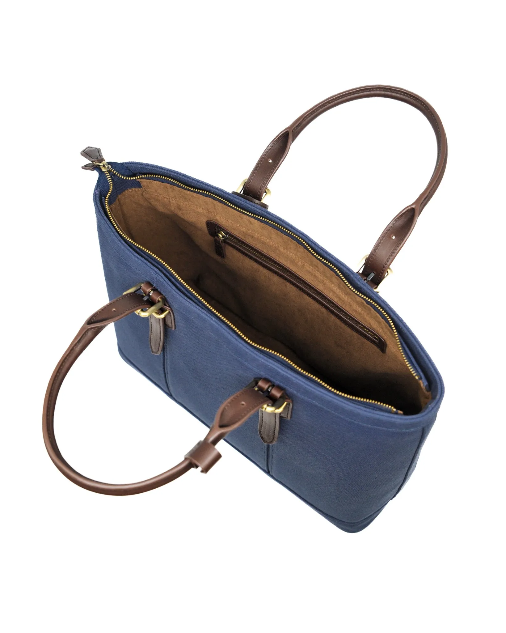 Heavy-Weight Canvas Traveller Tote (Navy/ Dark Choco)