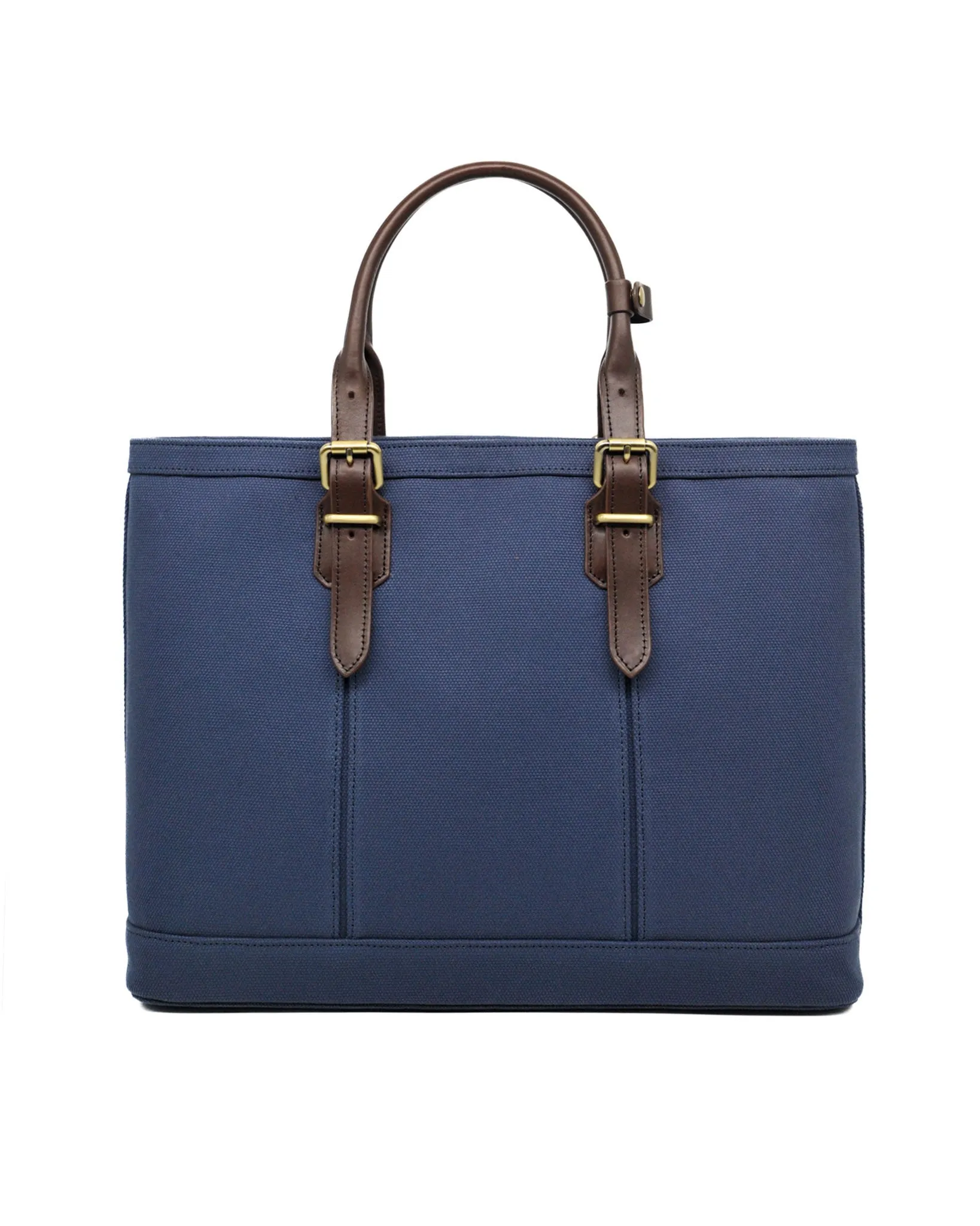 Heavy-Weight Canvas Traveller Tote (Navy/ Dark Choco)