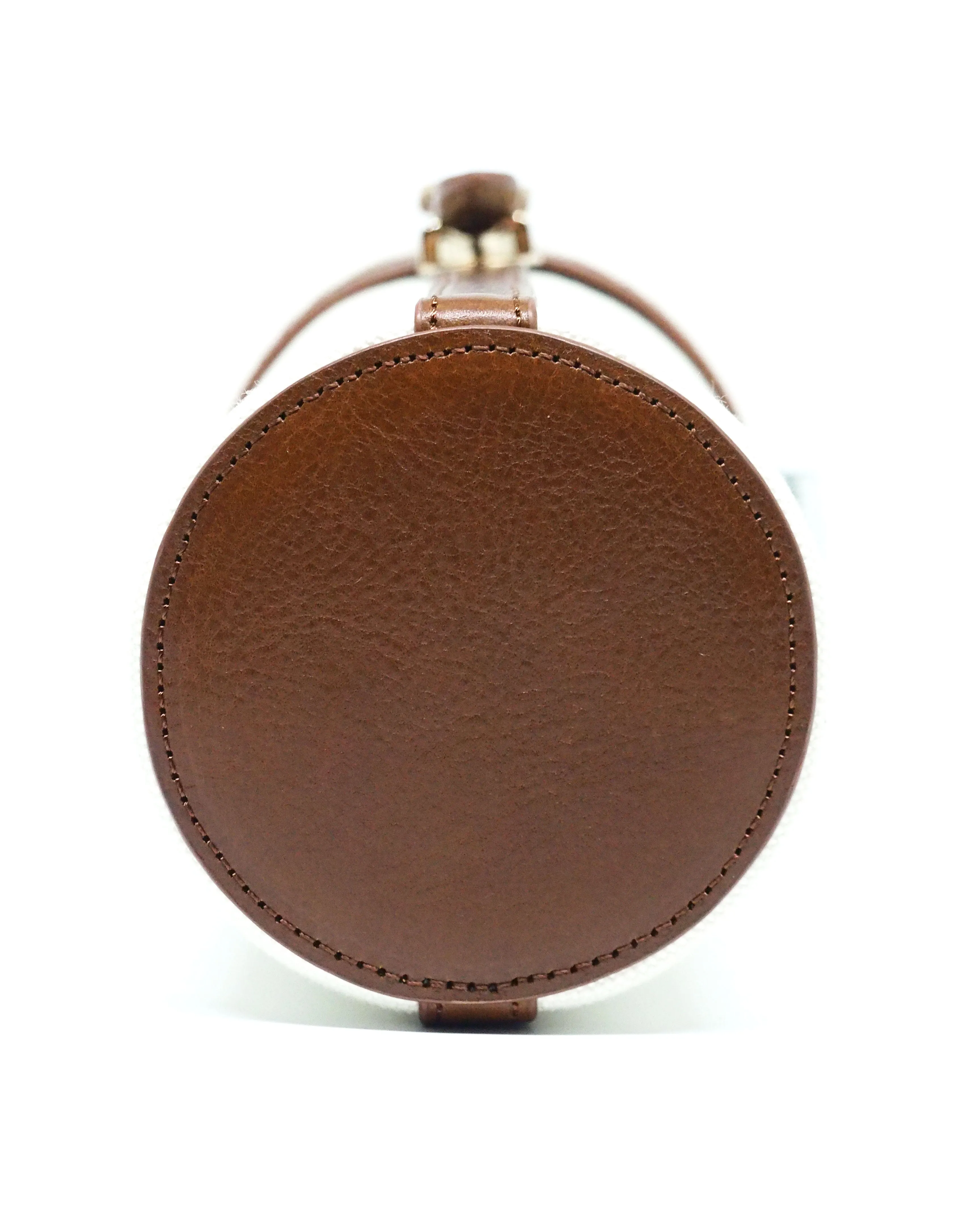 Heavy-Weight Canvas Wine Carrier (Ivory/ Cognac)