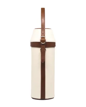 Heavy-Weight Canvas Wine Carrier (Ivory/ Cognac)
