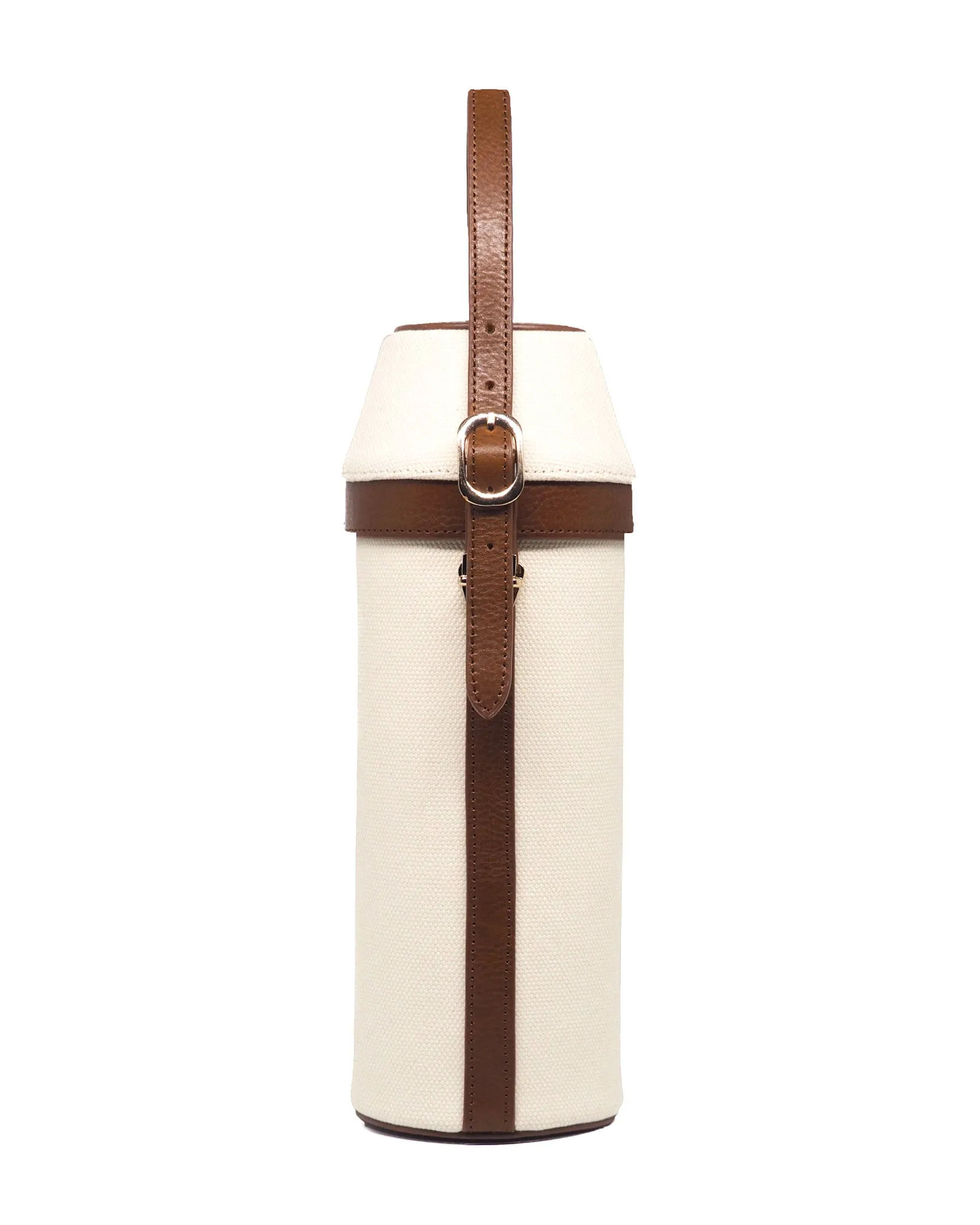 Heavy-Weight Canvas Wine Carrier (Ivory/ Cognac)