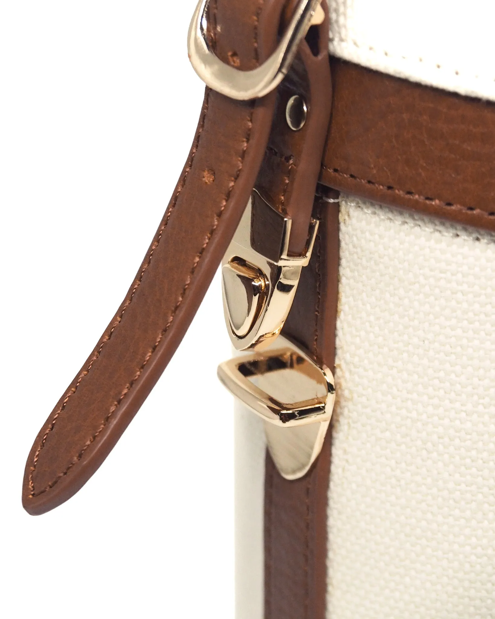 Heavy-Weight Canvas Wine Carrier (Ivory/ Cognac)