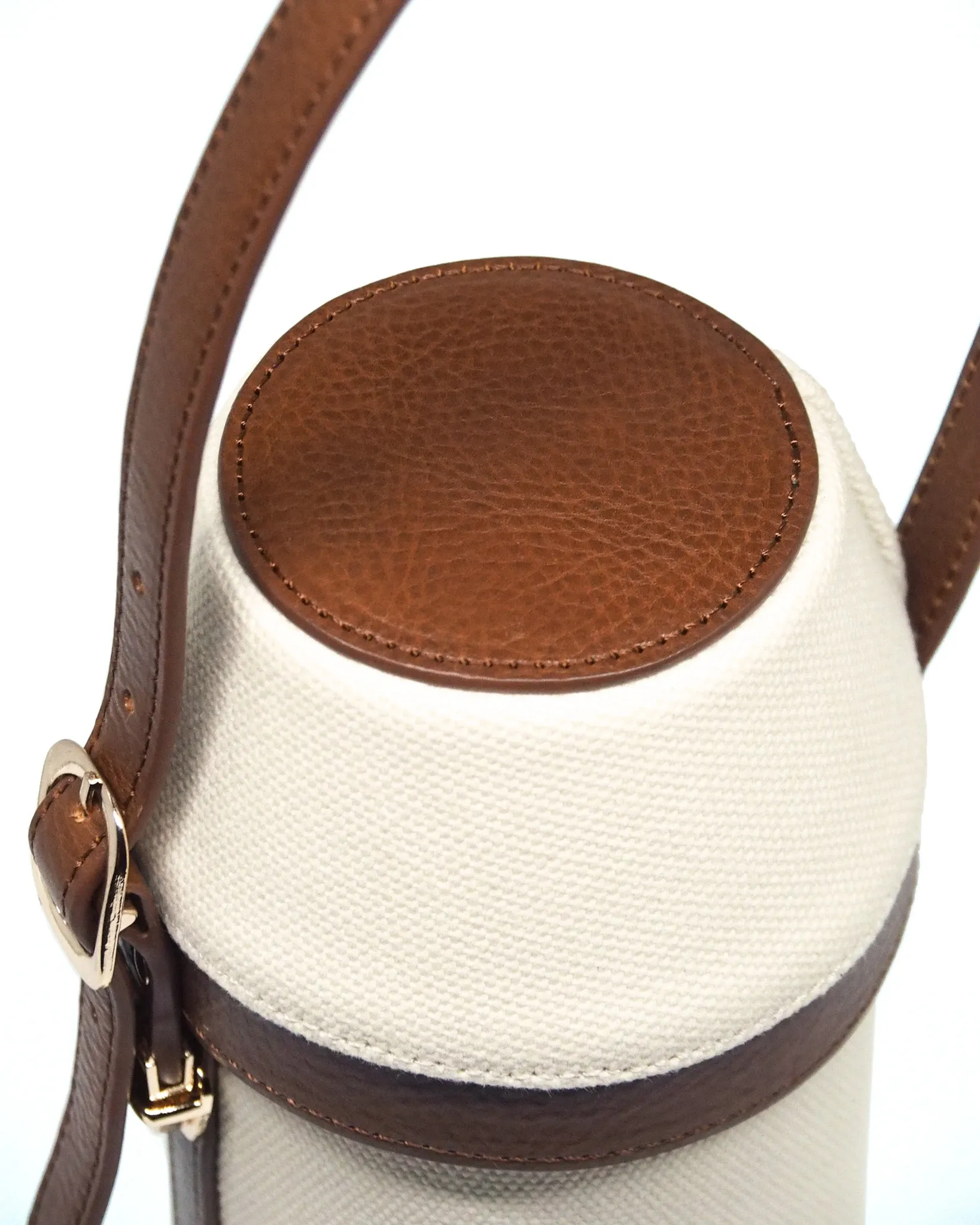 Heavy-Weight Canvas Wine Carrier (Ivory/ Cognac)