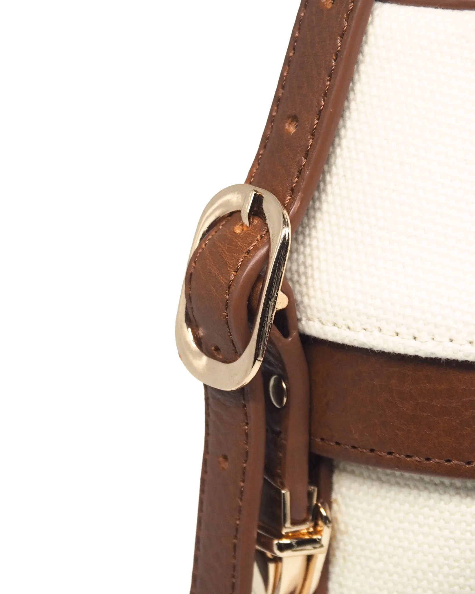 Heavy-Weight Canvas Wine Carrier (Ivory/ Cognac)