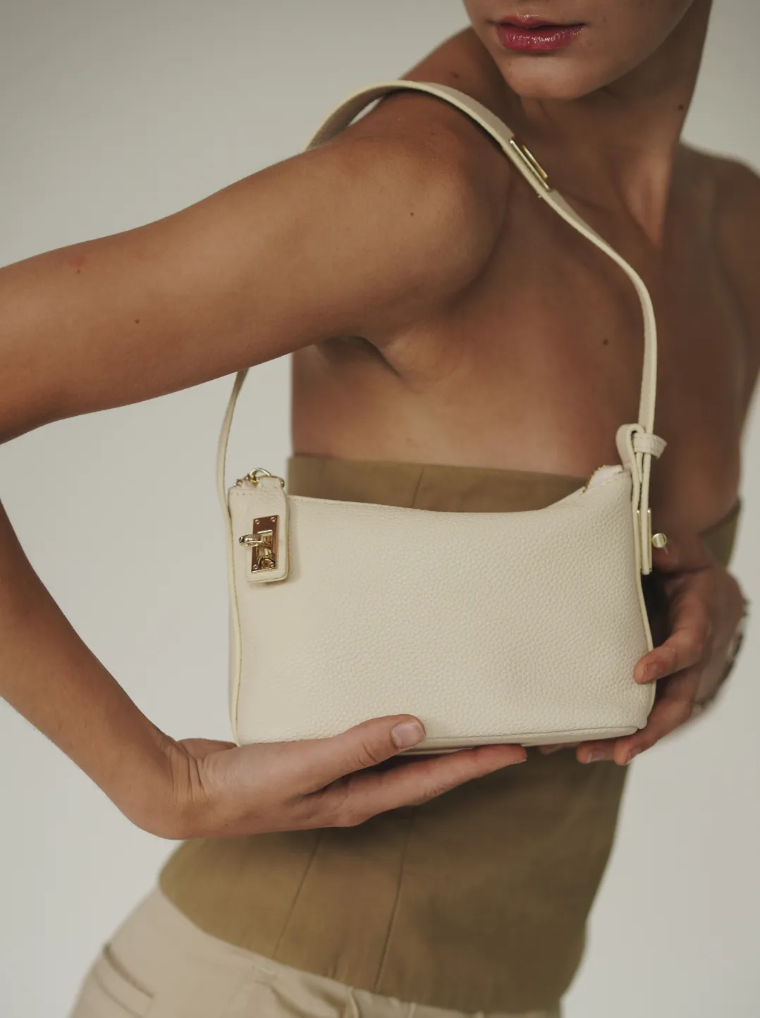 Ivory Twister Hobo Bag