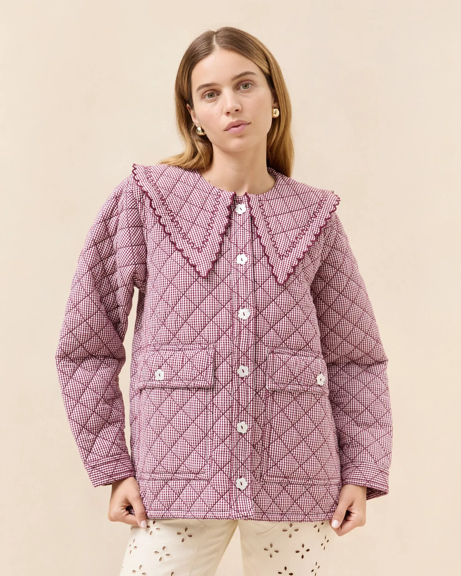 James Maroon Gingham Workwear Jacket