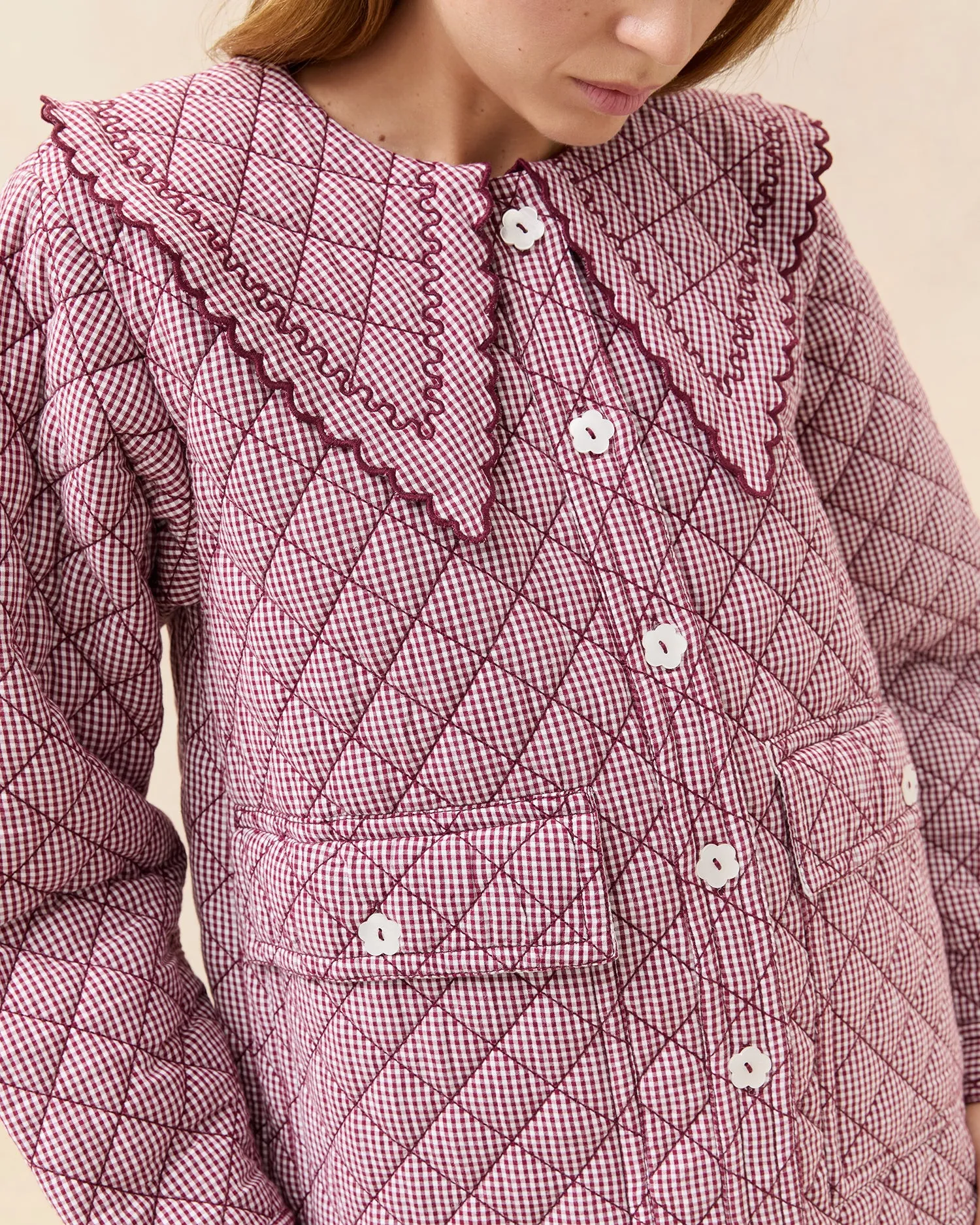James Maroon Gingham Workwear Jacket