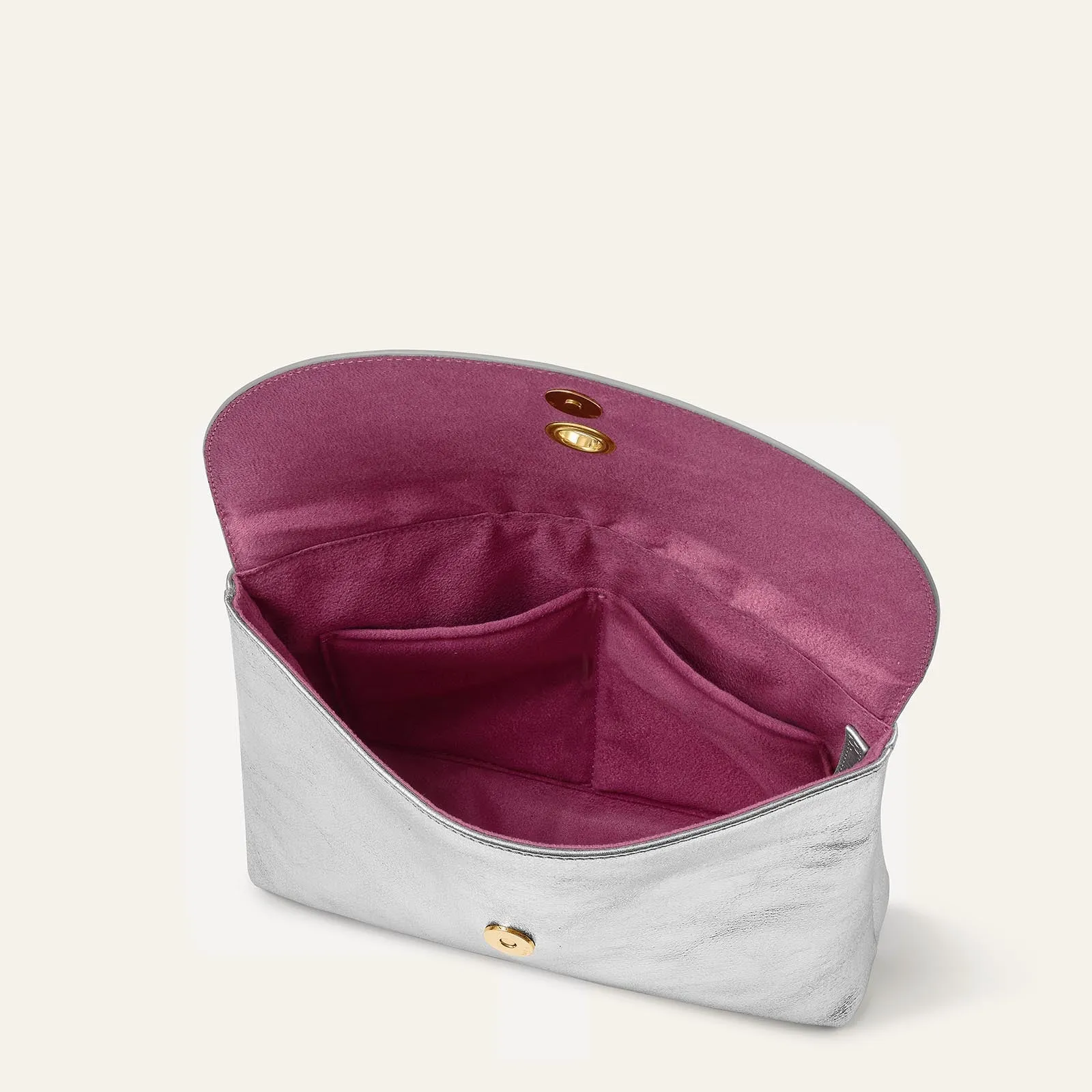 Jasmine Crossbody | Metallic Silver with Gold hardware
