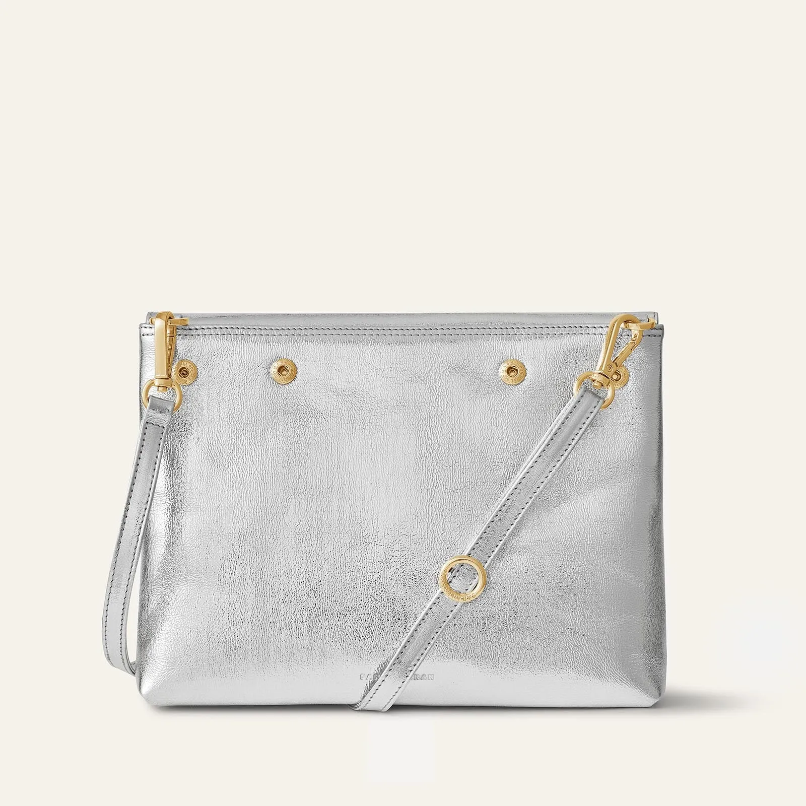Jasmine Crossbody | Metallic Silver with Gold hardware