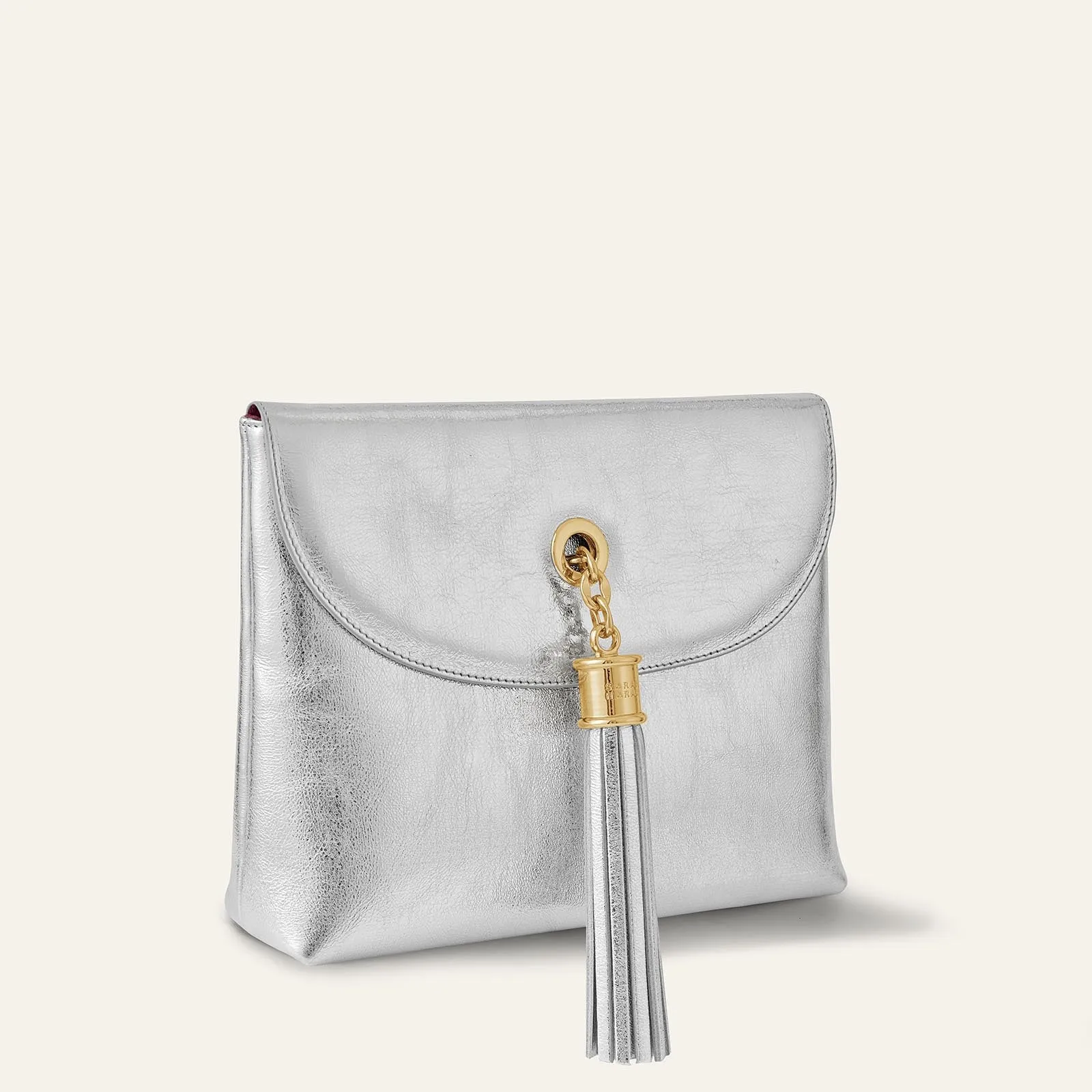 Jasmine Crossbody | Metallic Silver with Gold hardware