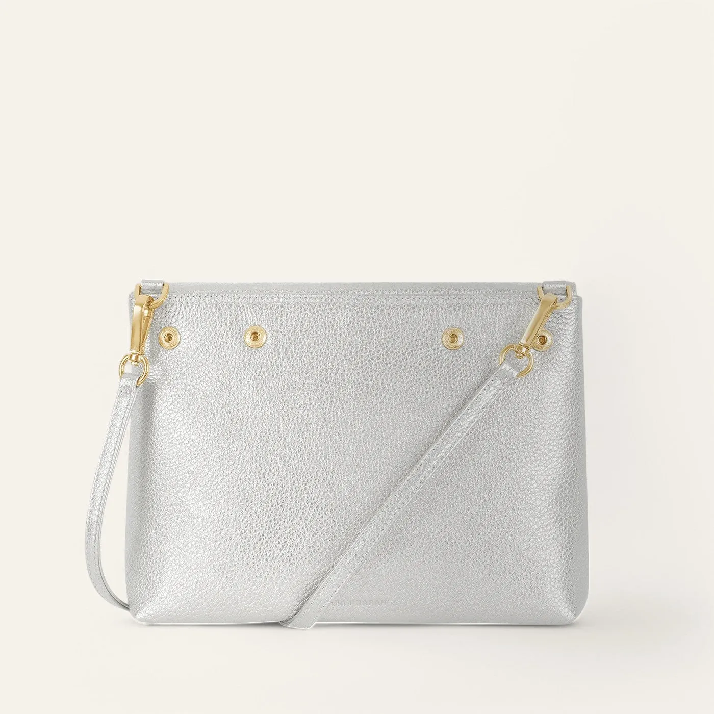 Jasmine Crossbody | Soft Metallic Silver with Gold