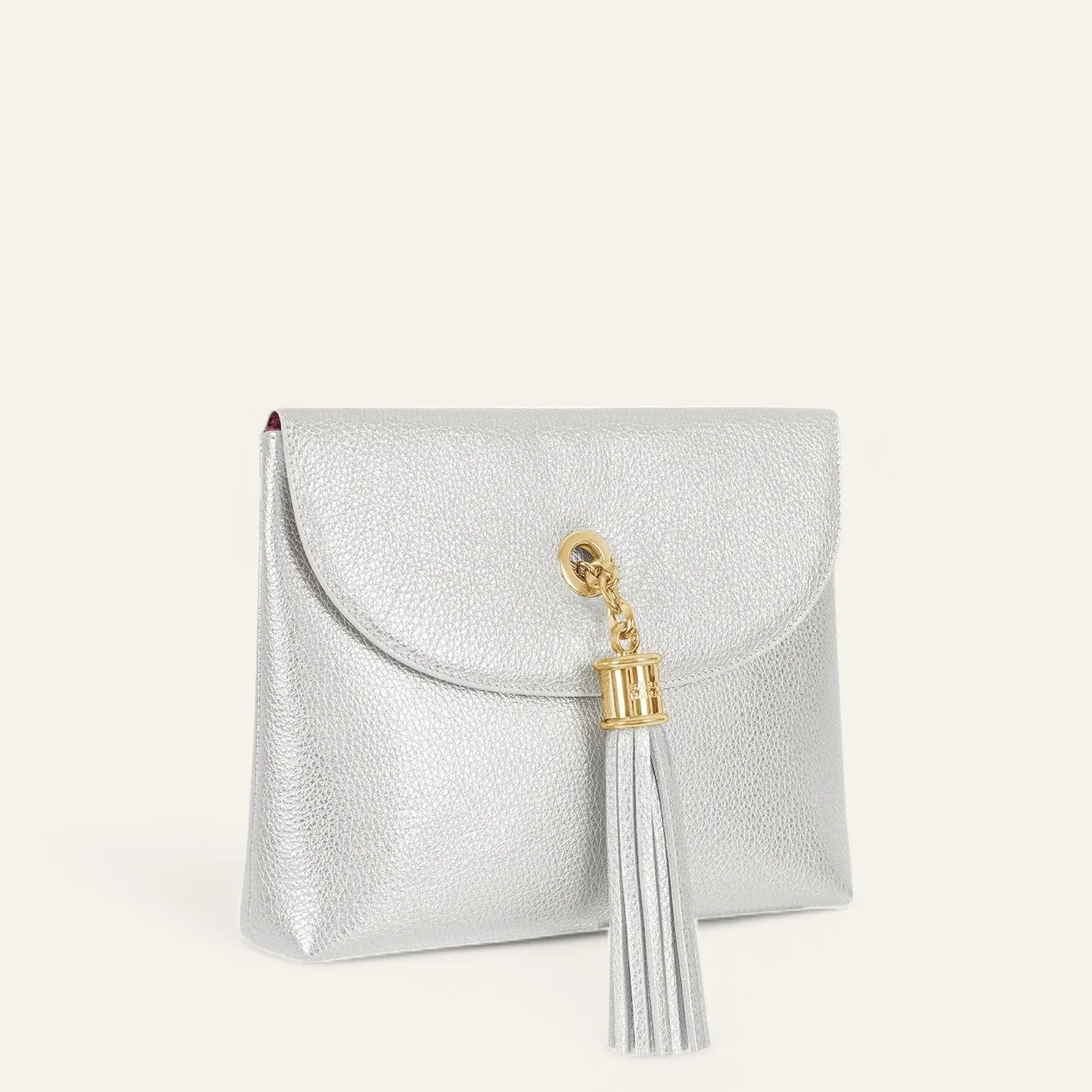Jasmine Crossbody | Soft Metallic Silver with Gold