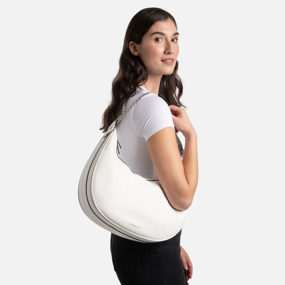 Le Jenny - Sac à main hobo en cuir vegan pearl