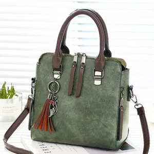 Leather Ladies Hand Bags Women Messenger Bags Totes Tassel