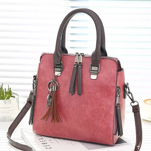 Leather Ladies Hand Bags Women Messenger Bags Totes Tassel