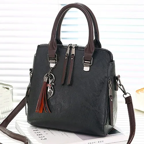 Leather Ladies Hand Bags Women Messenger Bags Totes Tassel