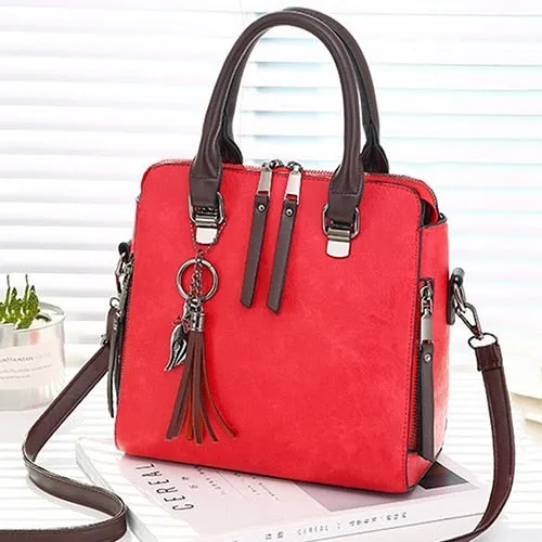 Leather Ladies Hand Bags Women Messenger Bags Totes Tassel