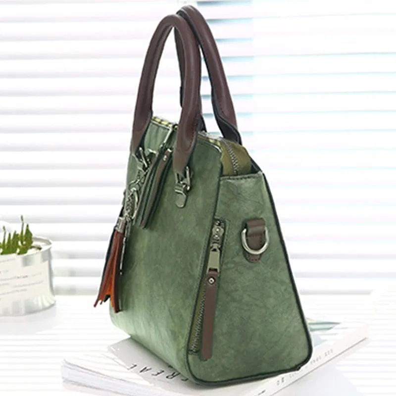 Leather Ladies Hand Bags Women Messenger Bags Totes Tassel