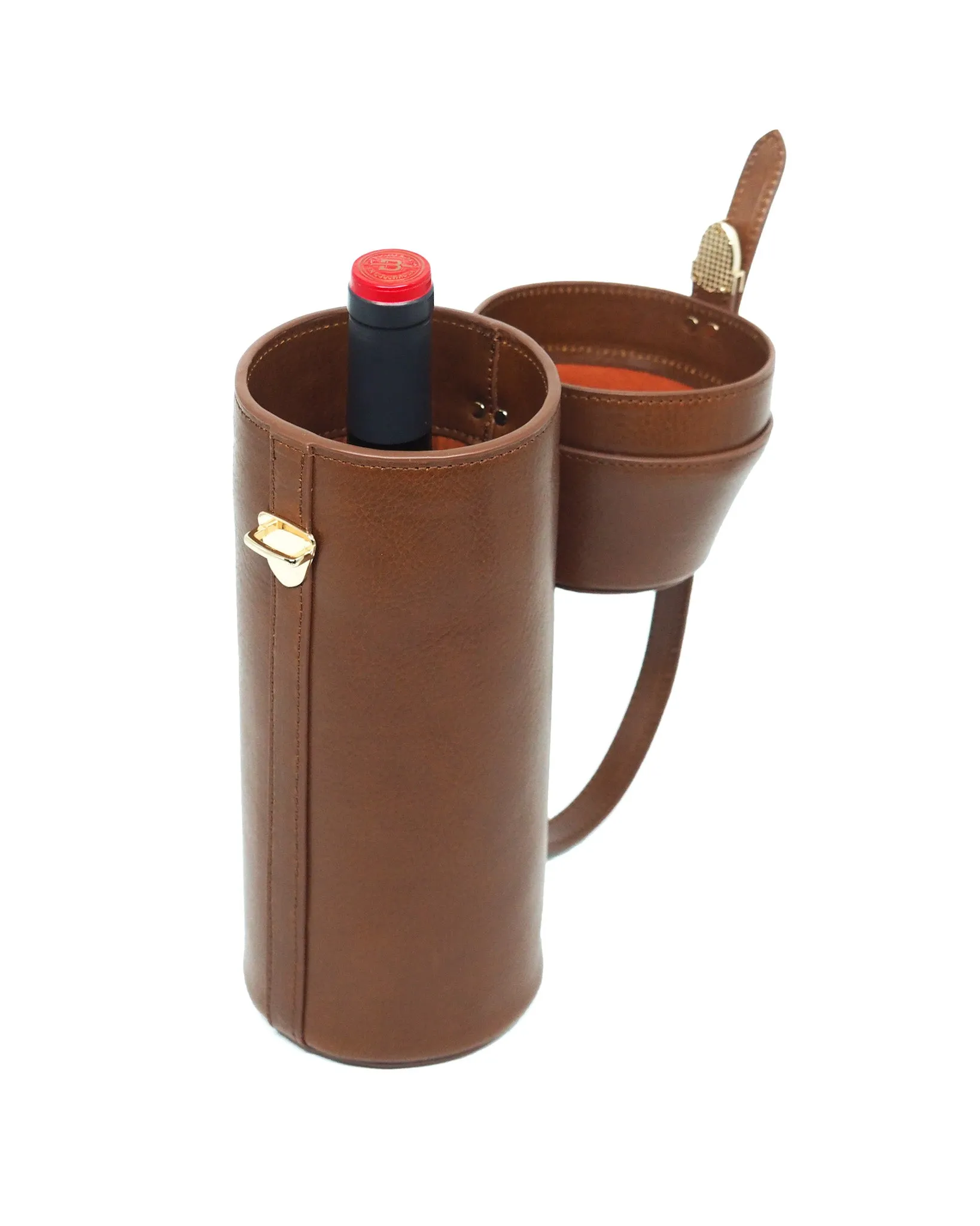Leather Wine Carrier (Cognac)