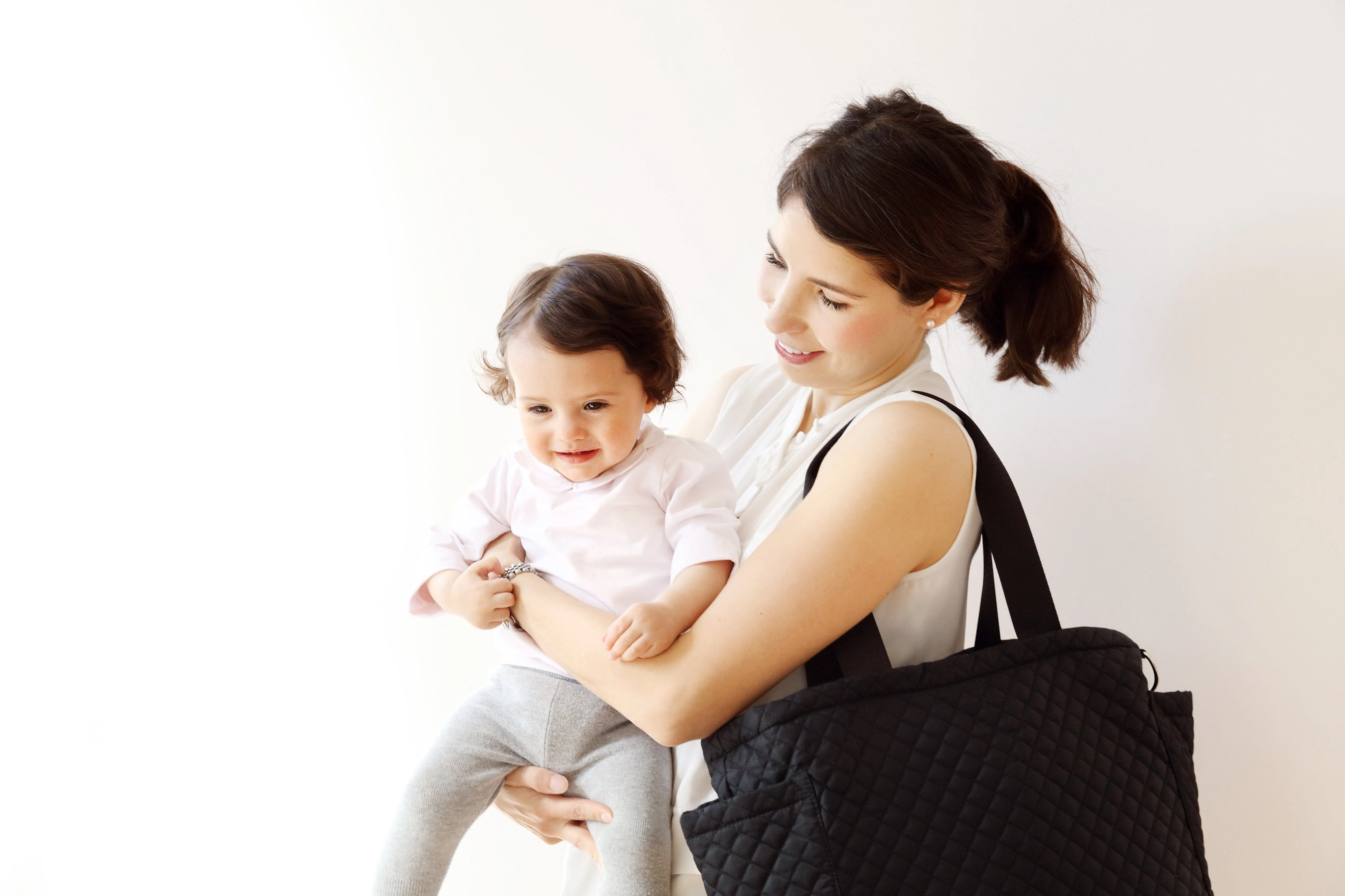 Lily ECONYL® Vegan Changing Tote Bag |  Black