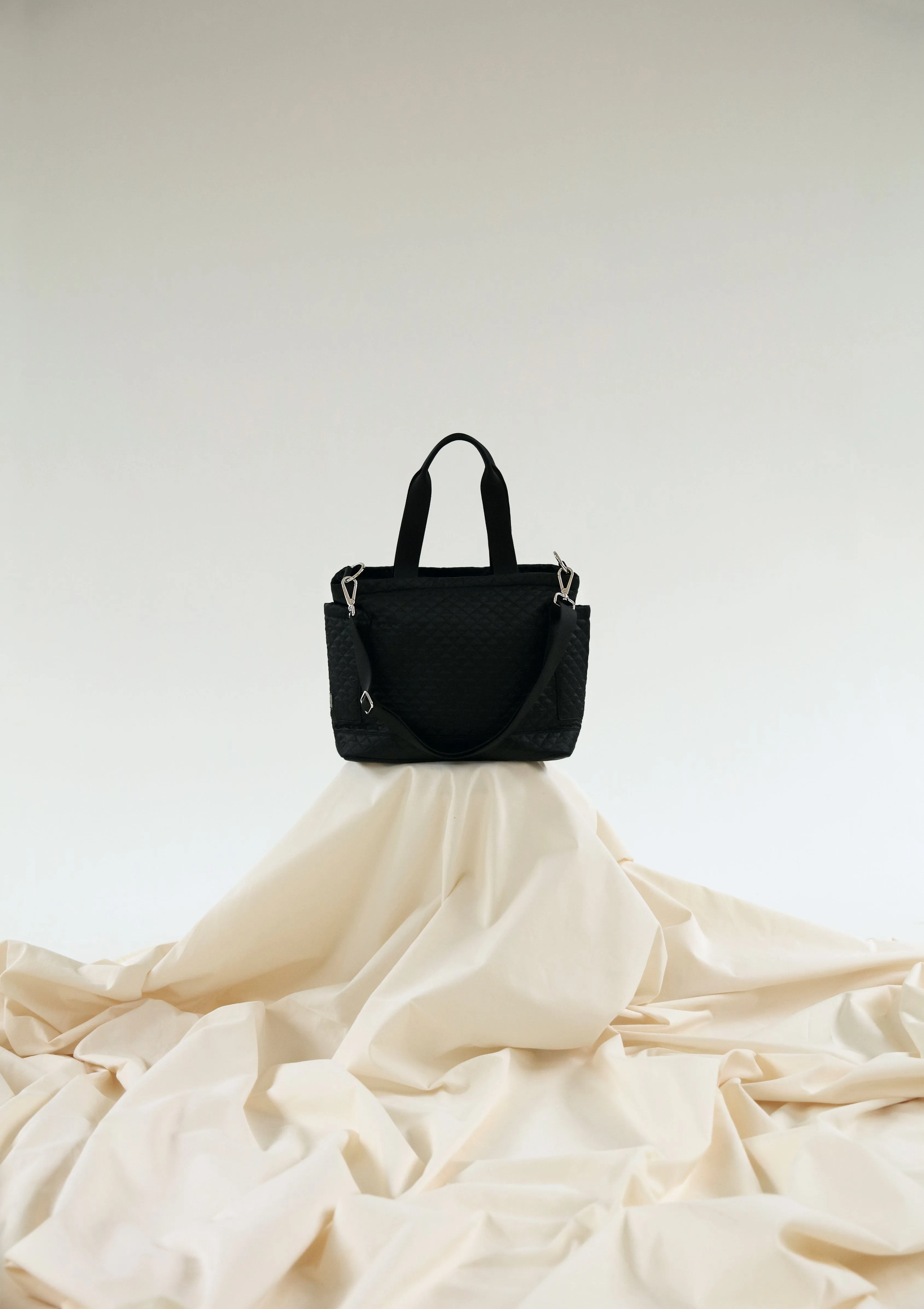 Lily ECONYL® Vegan Changing Tote Bag |  Black