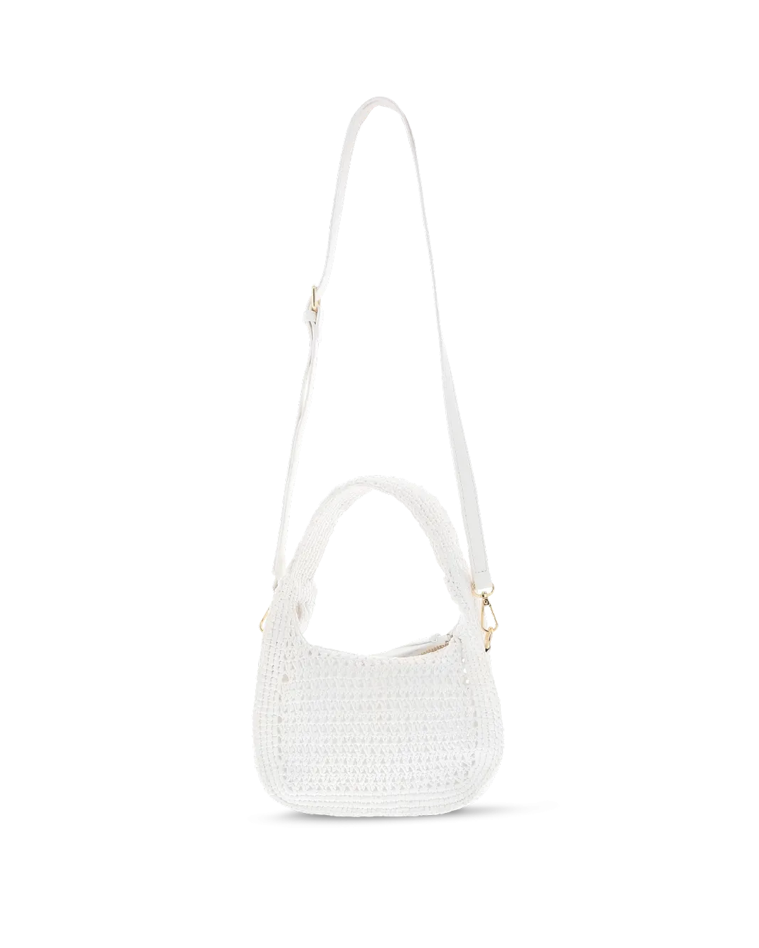 LILY HANDLE BAG - WHITE CROCHET