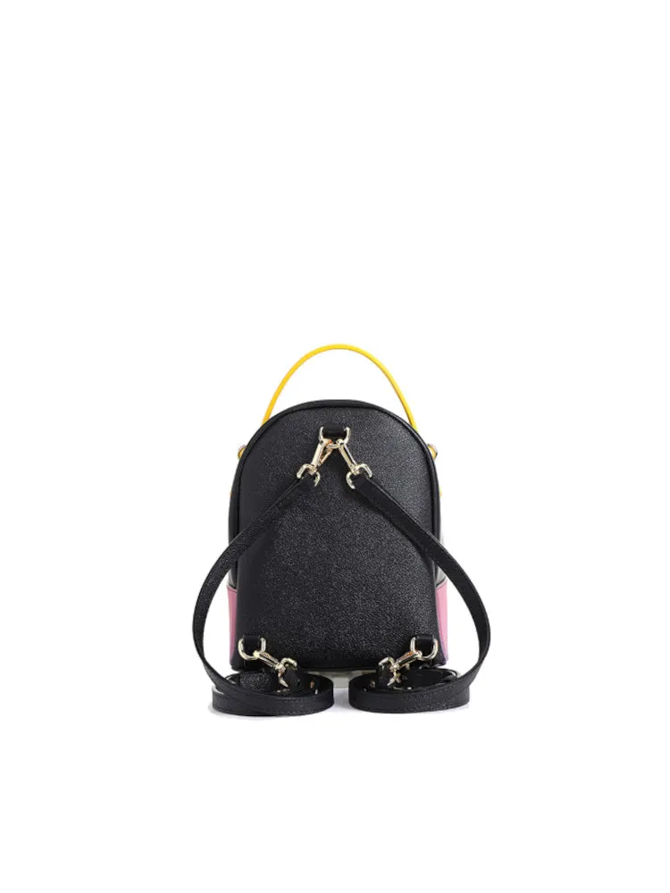 Little Mons Jacquard with Leather Backpack-Medium