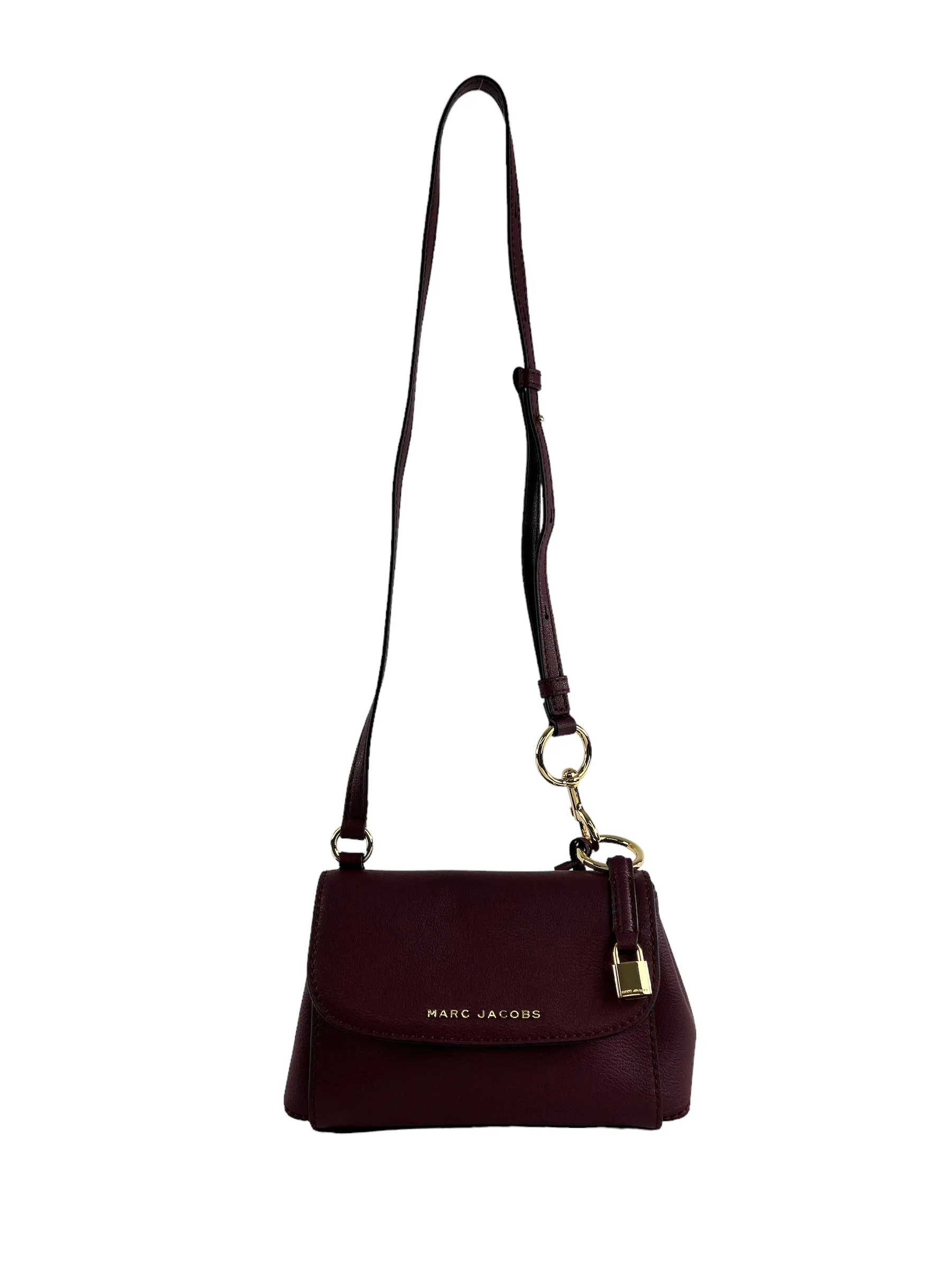Marc Jacobs Burgundy Leather Mini Boho Grind Crossbody